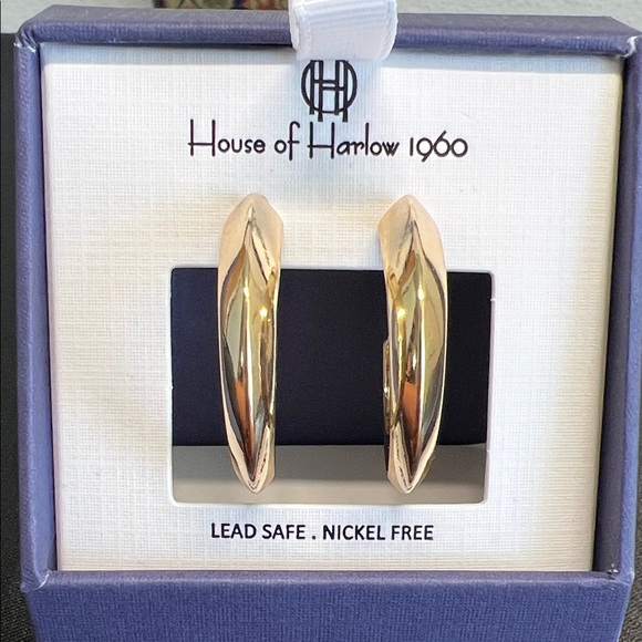 House of Harlow 1960 | Gold Tone Hoop Earrings ✨ - Picture 3 of 7